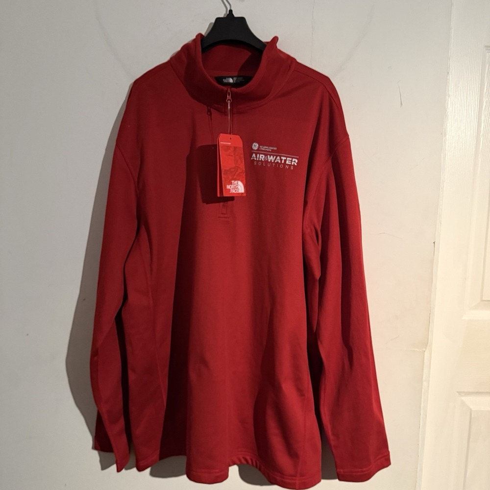 North Face Men Tech 1/4 Zip Fleece Pullover Sz XXL Cardinal Red SEE DESCRIPTION